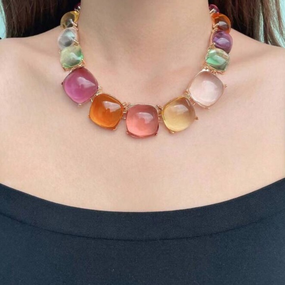 New Zara Multicolor Resin Cube Necklace - Picture 12 of 16